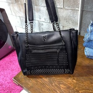 Simply Vera Vera Wang Black Studded Shoulder Bag